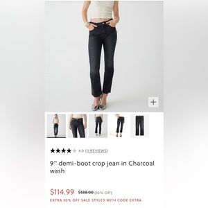 Jcrew 9” Demi Bootcut crop jean